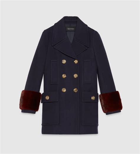 gucci wool cashmere coat|Gucci fur coats female.